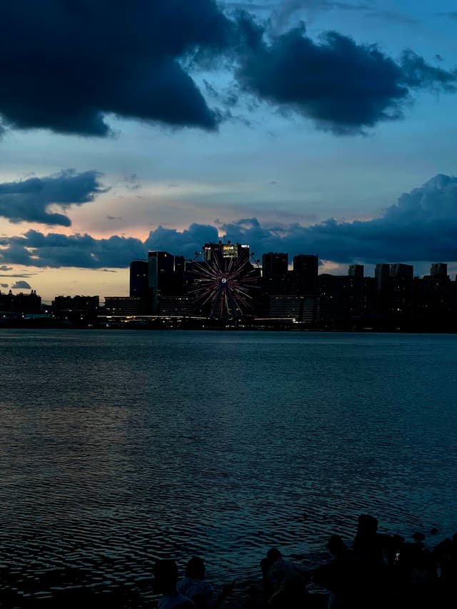 海边公园角度的摩天轮-暗黑版